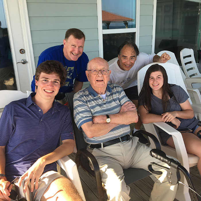 Davis with his grandfather and other family